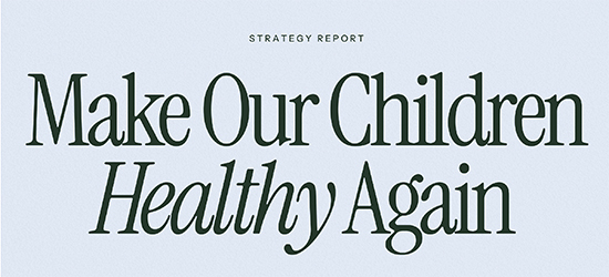 Make Our Children Healthy Again Strategy Report cover